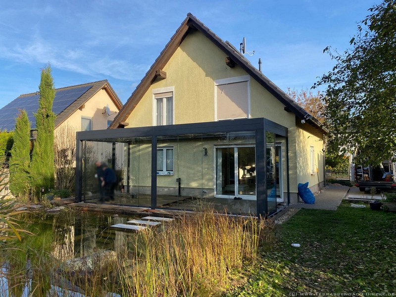 Terrassendach Cubic-Line mit Schiebeanlagen Serie 16 in Brieselang 1
